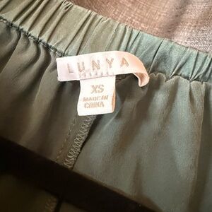 Lunya Dark Forest Green Silk Pajama Pants size XS